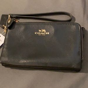 Coach Smooth Leather Zippered Wrislet